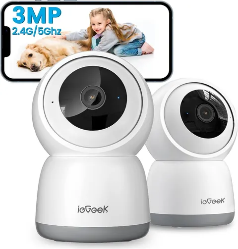 Indoor Camera, 2K Cameras for Home Security, 5G Security Camera Indoor, 360° Pet