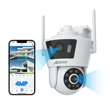 4MP HD Dual Lens WiFi Security Camera Wireless Outdoor Pan/Tilt Home 2 Way Audio