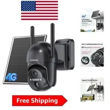 Solar-Powered 4G Security Camera - Night Vision & Motion Detection Alert
