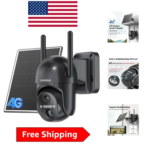 Solar-Powered 4G Security Camera - Night Vision & Motion Detection Alert
