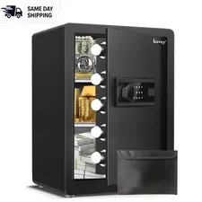 2.5 Cub Security Safe with Mute Alarm, Removable Shelf & Emergency Keys Included