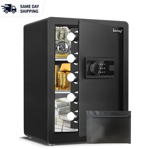2.5 Cub Security Safe with Mute Alarm, Removable Shelf & Emergency Keys Included