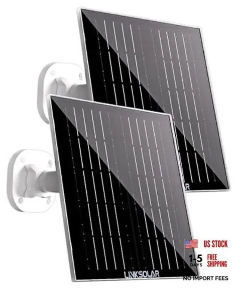 Dual 5W Solar Panels for Ring Camera Doorbell, All-in-1 Glass Solar Middle-5W*2