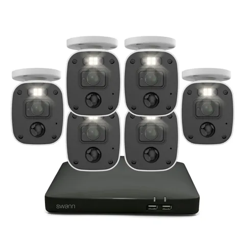 Swann 8Ch 2K DVR Security System kit with 6 x 2K bullet cameras