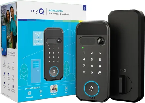 myQ Secure View™ 3-in-1 Smart Lock with 2K HDR Video Doorbell Camera Face