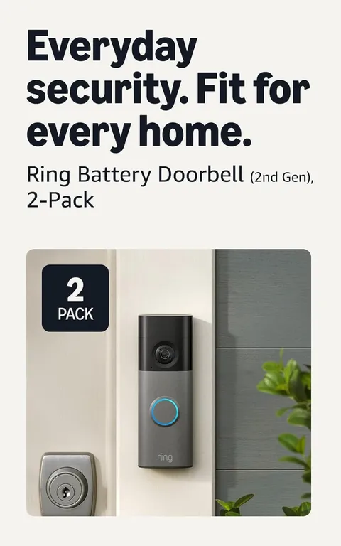 Battery Doorbell (Newest Model), Retinal 2K with Wide-Angle Video, up to 6X Enha