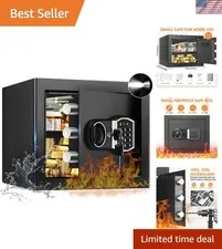 1.3 Cub Small Fireproof Safe for Home, Security Anti-Theft Fire Proof Safe Bo...