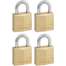 Master Lock 120EURQNOP Solid Brass 20mm 3-Pin Lock - Equal Key X 4