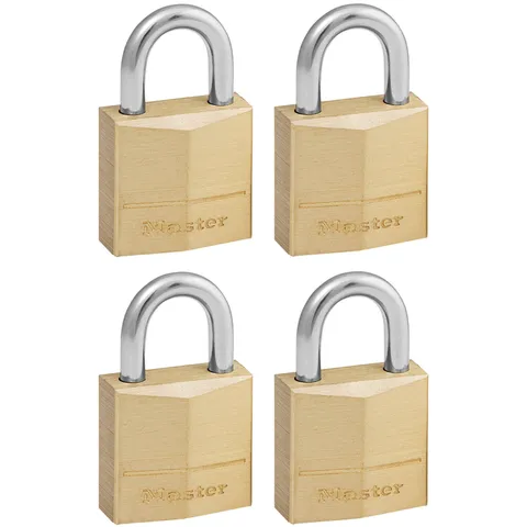 Master Lock 120EURQNOP Solid Brass 20mm 3-Pin Lock - Equal Key X 4