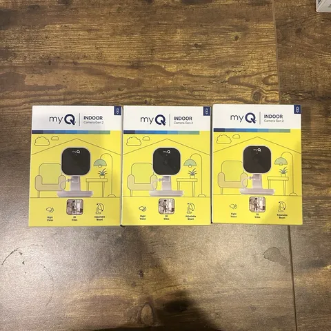 myQ Camera Gen 2 2K Wi-Fi Indoor Night Vision Adjustable Mount 3-Pack