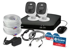 Swann SWDVK-44685 2x MQB Audio Camera 4 Channel DVR CCTV Security Enforcer Kit
