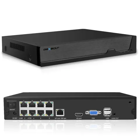 GENBOLT 4K PoE NVR, 10 Channel CCTV Camera System Network Video Recorder,...