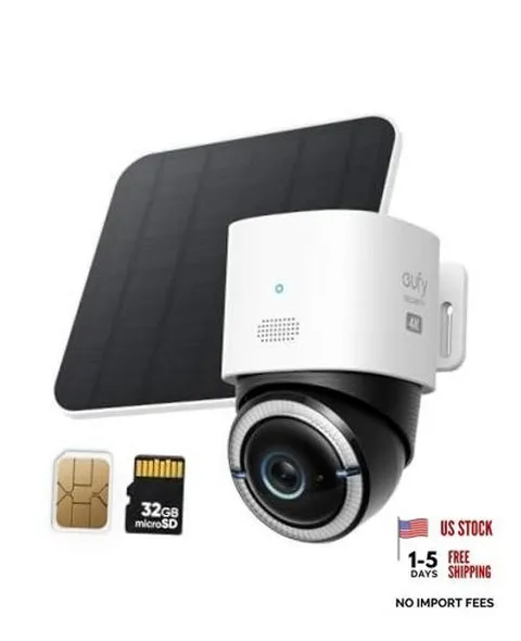 4G LTE Cam S330, 4K Cellular Solar Security Cameras Wireless Outdoor, Pan and
