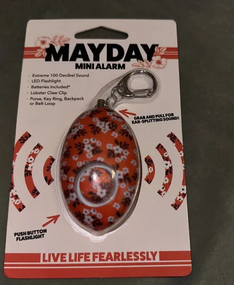 Mayday  Orange Defense Keychain free shipAlarm Emergency Keyring NEW In Pack