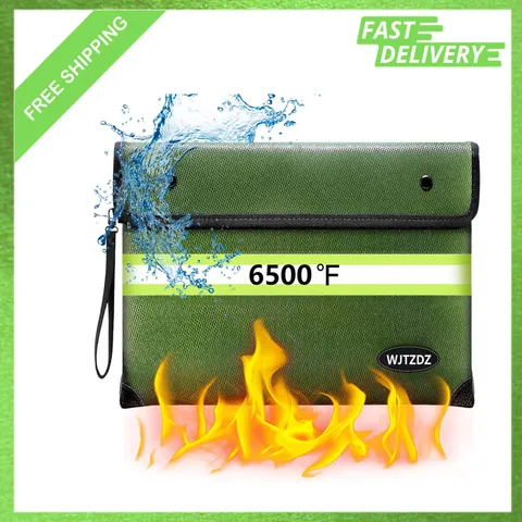 Fireproof Money Bag, Heat Insulated Material, 6500F Fireproof, Waterproof