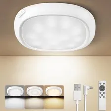 Ddlisu Rechargeable Ceiling Light with Remote, Motion 20x20x4.2 cm, White