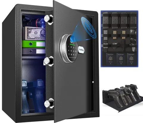 Biometric Home Safe, Fingerprint Gun Safe Lock Box,Money Box for Jewelry Hand...