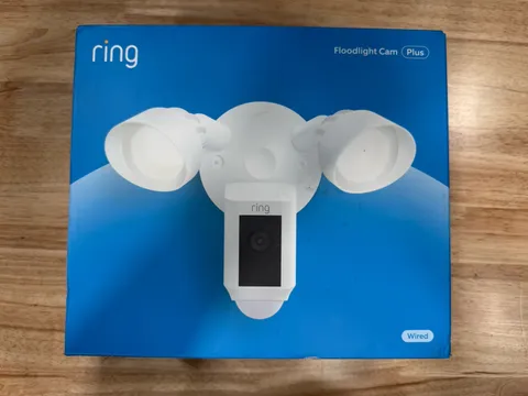 Ring Floodlight Cam Wired Plus Surveillance Camera - White. Open Box