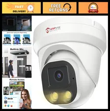 4MP PoE IP Security Camera | AI Human Detection, 100FT Color Night Vision, Wired