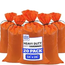 Woven Polypropylene Sandbags 14x26 Flood Control Pack 20 Heavy Duty UV Treated