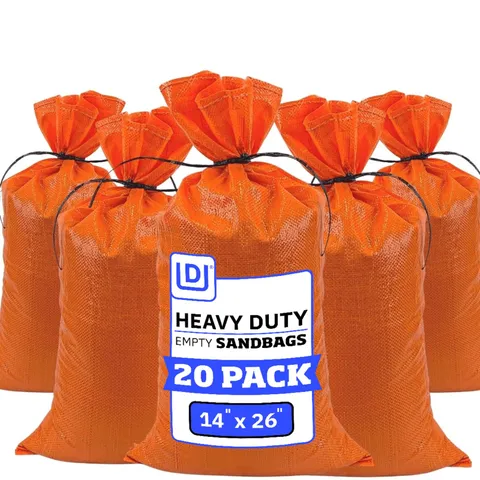 Woven Polypropylene Sandbags 14x26 Flood Control Pack 20 Heavy Duty UV Treated