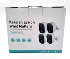 GMK Outdoor Security Camera w/ Smart AI Motion Detection - 4 Pack