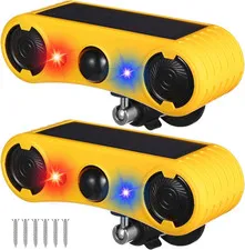 Solar Outdoor Motion Sensor Alarm 2 X 129Db Loud Noise Maker 13 Sound Detector S