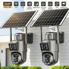 8MP Camara De Seguridad Solar Inalambricas Para Exterior Con VisionNocturna WiFi