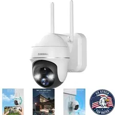 2K Wireless Outdoor Security Camera with 360° View & Color Night Vision