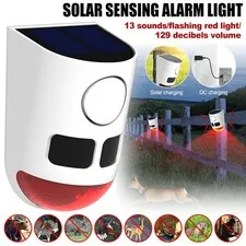 Solar Motion Sensor Alarm Shed Alarm Infrared Outdoor Home Security System 120dB
