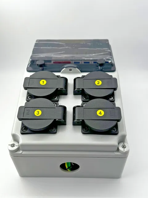 JINDOUZI JDDX11 60A 110V Power Distribution Box 4 NEMA 5-20 Outlets Meter