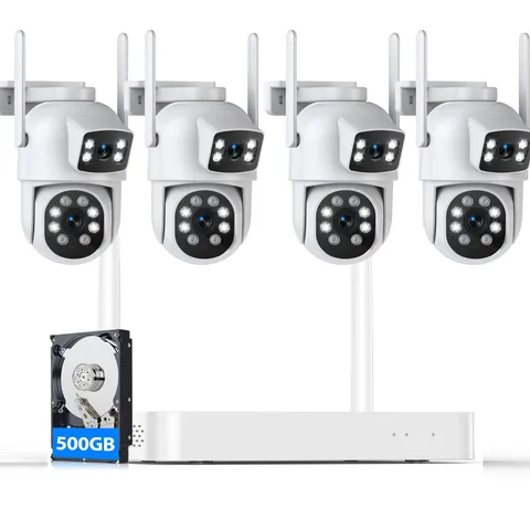 Dual Lens Wireless Security Camera System 5GHz WiFi 10CH NVR AI Human Detection