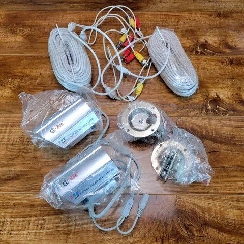 Set of 2 Q-See QD28414 Indoor/Outdoor Color Security Cameras, Cables And Mounts