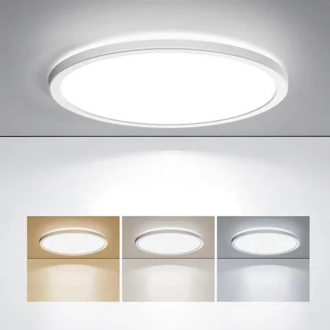 BLNAN LED Flush Mount Ceiling Light, 12 Inch 24W 12Inch-1pack, White