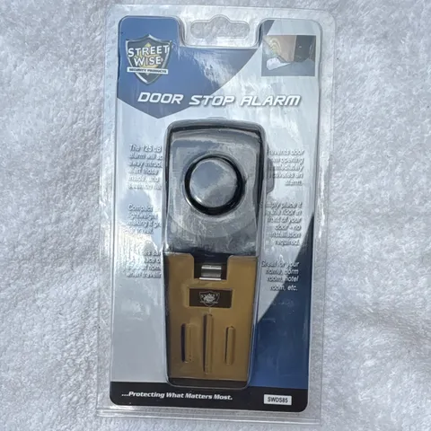 Streetwise Door Stop Alarm 125 dB Battery Powered Black/Gold SWDS85