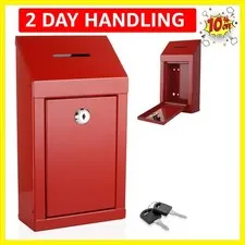 Metal Donation Box-Suggestion Box with Slot and lock-Cash Lock box for Money-...