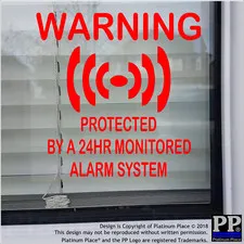 4 x PROTECTED by a Monitored Alarm System-RED-Internal Stickers-Home,Business
