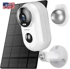 ZUMIMALL Solar Security Cameras Wireless Outdoor, 2K Outdoor Camera Wireless Sol