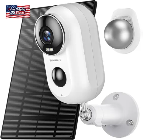 ZUMIMALL Solar Security Cameras Wireless Outdoor, 2K Outdoor Camera Wireless Sol
