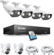 ZOSI 4K PoE Security Camera System 8CH 8MP NVR with 2TB HDD AI Human Detection