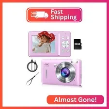Digital Camera, 44MP Compact Camera, FHD 1080P Point and Shoot Digital Cameras w