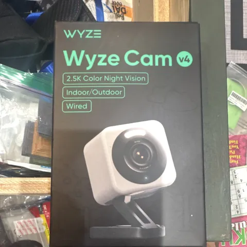 Wyze Cam v4 2.5K Wired Indoor/Outdoor Color Night Vision Spotlight White