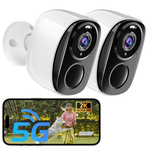 2Pack 5G&2.4G Security Cameras Wireless Outdoor ,2K Camera for Home Security ...