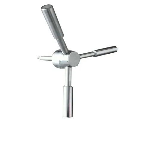 Round Shaft Gun Safe 3 Spoke Gun Safe Handle With Chrome Finish Safe Handle