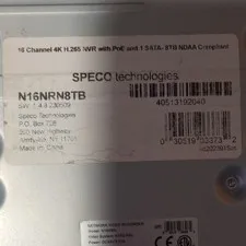 Speco Technologies N16NRN8TB 16-Channel 4K H.265 PoE NVR 8TB