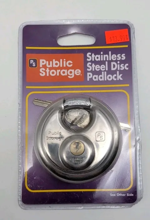 BNIP 2.75 In Public Storage Stainless Steel Disc Padlock 2 Keys Security Lock 