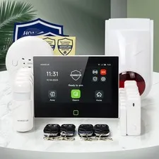 HOMSECUR Wireless WIFI 4G SMS Autodial Home House Alarm System+4*PIR+Door Sensor