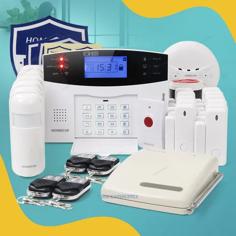 HOMSECUR APP Controlled Wireless WIFI 4G GSM SMS Autodial Burglar Alarm System