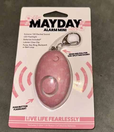 Mayday Mini Floral pink Defense Keychain  Alarm Emergency Keyring NEW In Pack