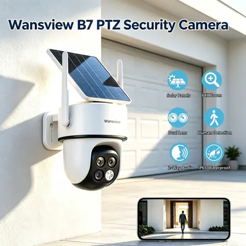 Wansview B7 2K Outdoor Camera Wireless WIFI 360° PTZ Smart Home Security IR Cam